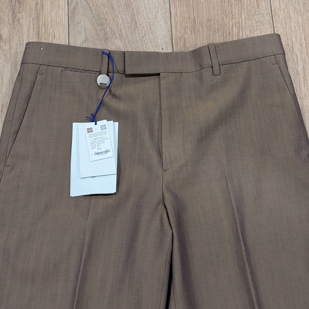 $1350 Mens Burberry Wool Tailored Trousers Pants Tawny Brown 50 US 34 - Picture 2 of 7